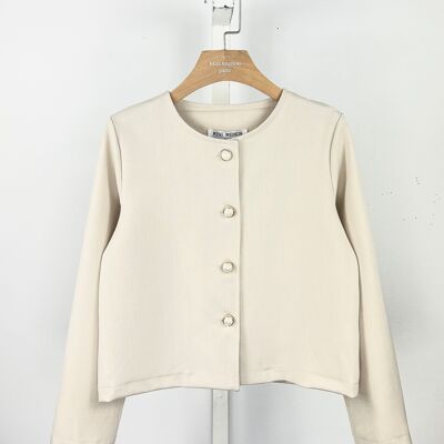 Plain jacket with fancy buttons for girls