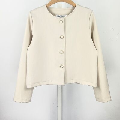Plain jacket with fancy buttons for girls