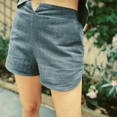 Octave shorts - charcoal linen