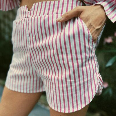 Octave-Shorts – rosa und blaue Streifen