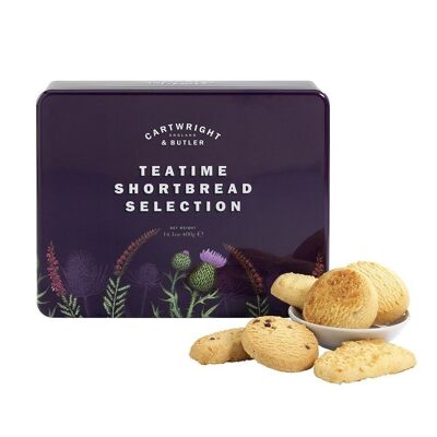 Selection of shortbread biscuits with salted butter caramel and almonds - Luxury Teatime Shortbread Selection