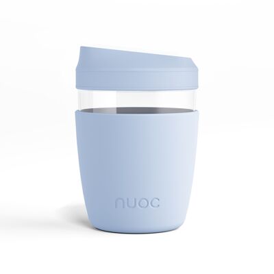 PORTABLE GLASS COFFEE CUP WITH AIRTIGHT CLOSURE