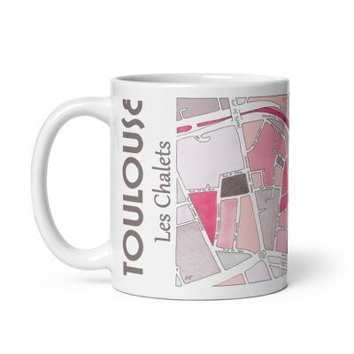 Illustrated MUG TOULOUSE, Map of the LES CHALETS district