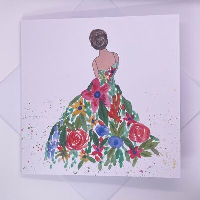 Grußkarte „Dress of Blooms“, innen unbeschriftet