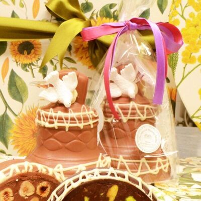 Campana de Pascua de chocolate con leche y avellanas - Peccatucci de Mamma Andrea