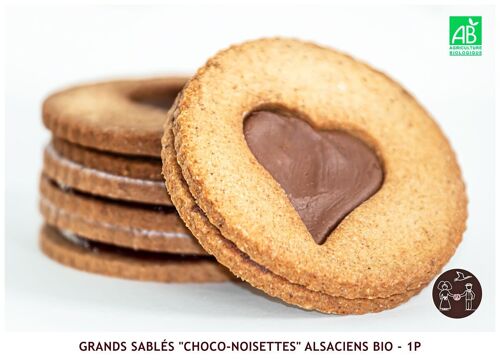 Grands Sablés "Choco-Noisettes" alsaciens bio - 1p (VRAC)