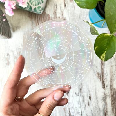 Sun Catcher Sticker - Zodiac Birth Chart | Astrology stickers with rainbow effect