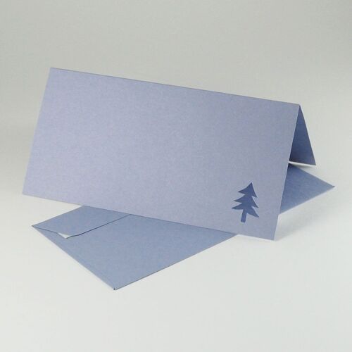 10 fliederblaue Weihnachtskarten mit gleichfarbigen Kuverts
