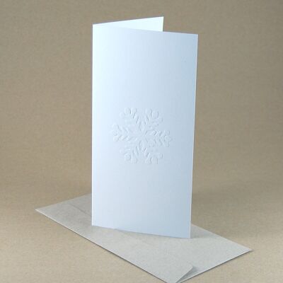 10 white recycled Christmas cards with envelopes