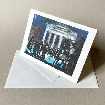 10 cartes de vœux avec enveloppe : Porte de Brandebourg à Berlin