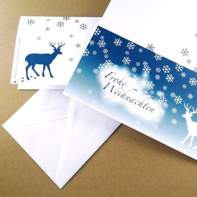 10 blue Christmas cards: Merry Christmas