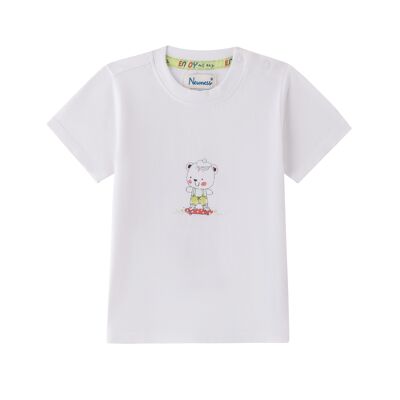 T-shirt da neonato con orsetto