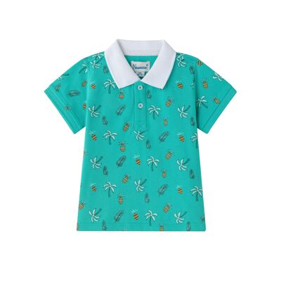 Baby boy polo shirt with palm tree prints