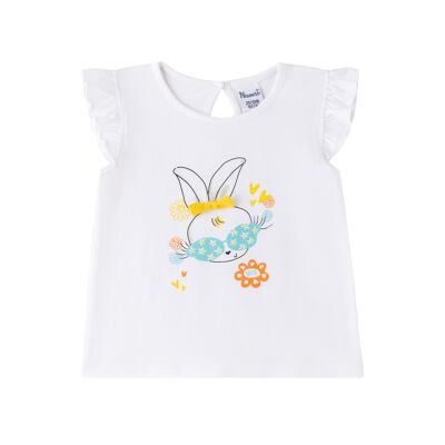 Girl's T-shirt with rabbit with bow