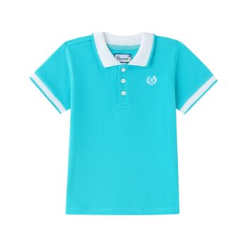 Polo bébé garçon Contraste bleu 1