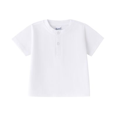 T-shirt bianca basic in single jersey per neonato