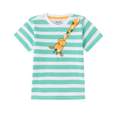 T-shirt per neonato a righe con giraffa