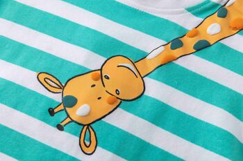T-shirt bébé garçon rayé avec girafe 5