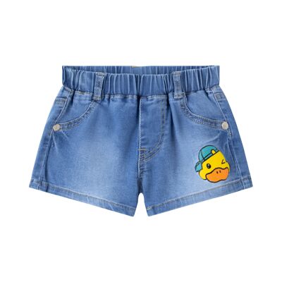 Baby boy denim shorts with duckling