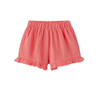 Shorts da bambina color corallo