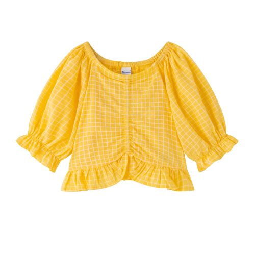 Blusa Amarilla de Cuadros para niñas