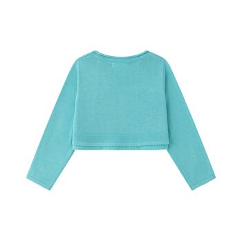 Cardigan tricoté bleu pour fille 2