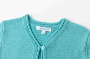 Cardigan tricoté bleu pour fille 3