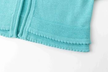 Cardigan tricoté bleu pour fille 4