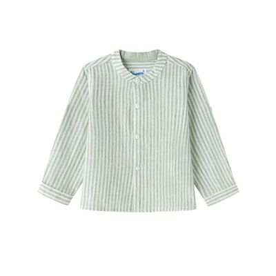 Green Striped Baby Boy Shirt