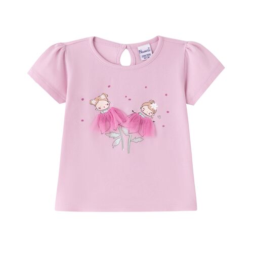 Camiseta de tulipanes de niña