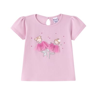 Camiseta de tulipanes de niña