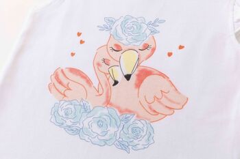 T-shirt flamant rose fille 4