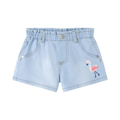 Girl's Denim Shorts with Flamenco