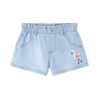 Short en Jean Fille avec Flamenco 1