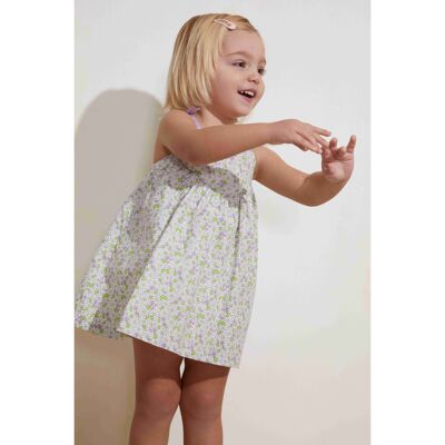 Baby dress with straps with flowers