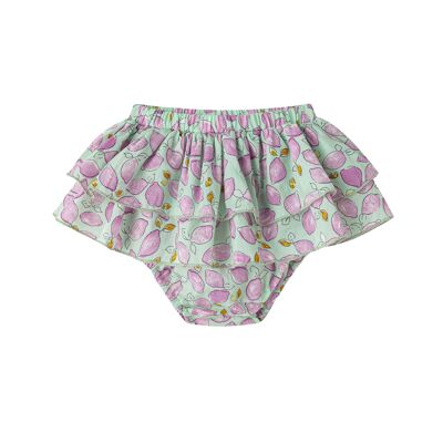 Baby girl shorts with ruffles and Purple details