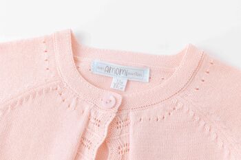 Cardigan tricoté pour bébé fille avec broderie 3