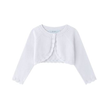 Cardigan tricoté pour bébé fille avec broderie 12