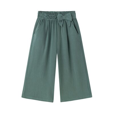Green wide-leg pants for girls