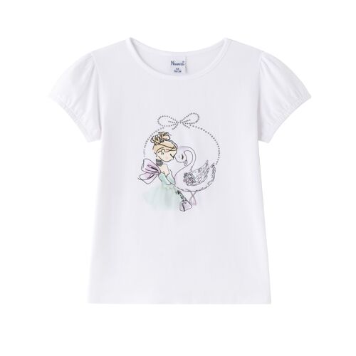 Camiseta princesa con cisne para niña junior