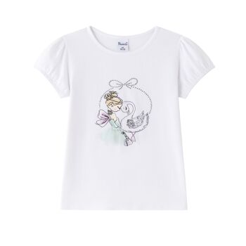 T-shirt princesse avec cygne pour junior fille 1