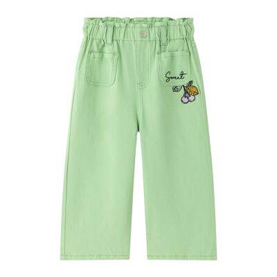 Pantalón vaquero ancho Verde