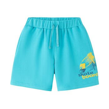 Short de sport pour garçon en bleu clair 1