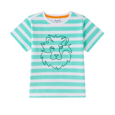 Boy's T-shirt with stripes and lion
