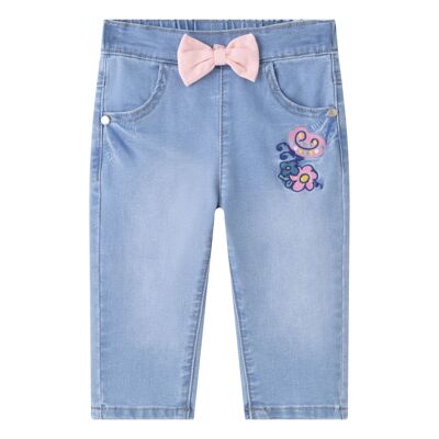 Jeans da bambina con fiocco