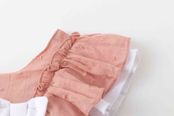 Robe bébé rose avec volant et nœud 5