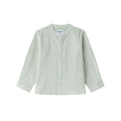 Junior Boy's Green Striped Shirt