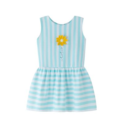 Gestreiftes Kleid mit Blume