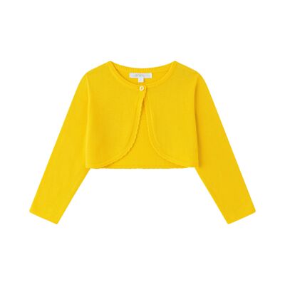 Yellow knitted cardigan for girl