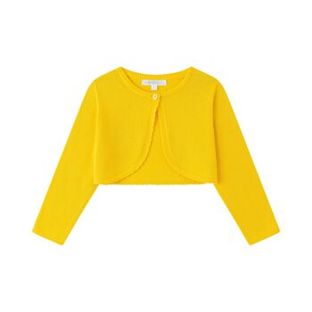 Cardigan tricoté jaune pour fille 1